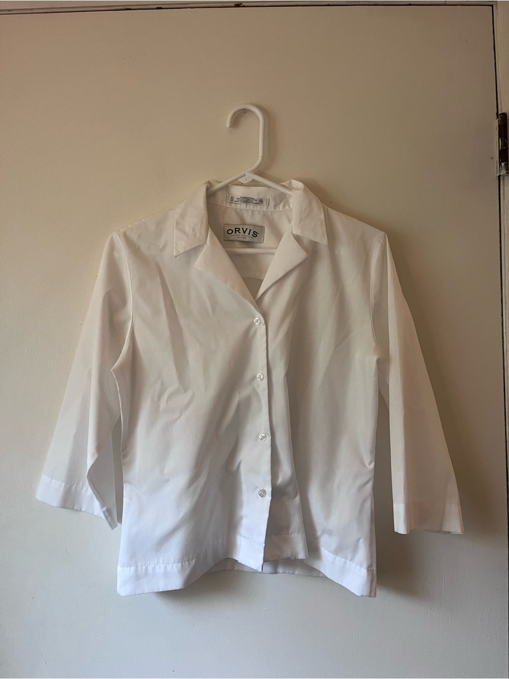 Orvis Women’s White Button-Front Collared Blouse Size 10